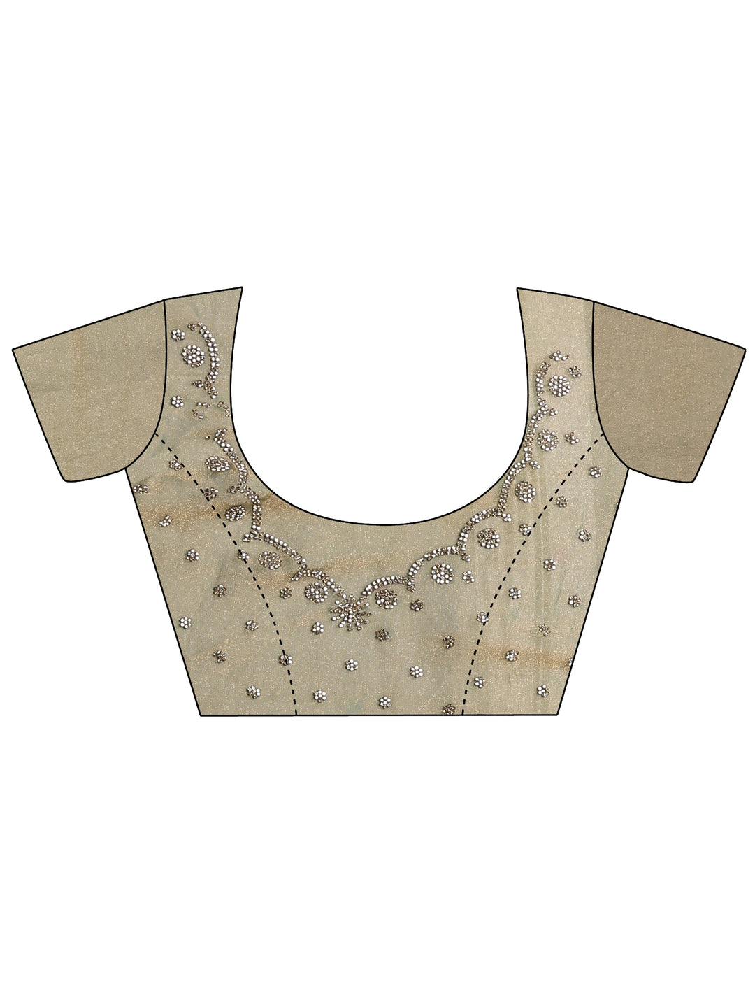 Green Embellished Silk Blend Saree With Unstitched Blouse Piece