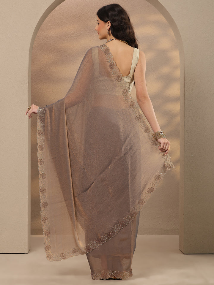 Green Solid Silk Blend Saree With Unstitched Blouse Piece