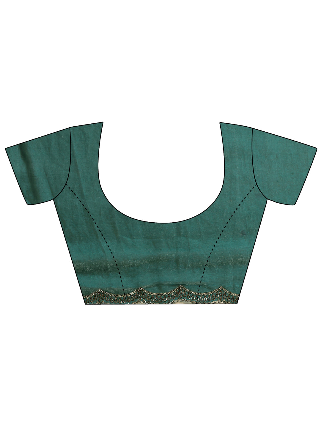 Teal Solid Silk Blend Saree With Unstitched Blouse Piece