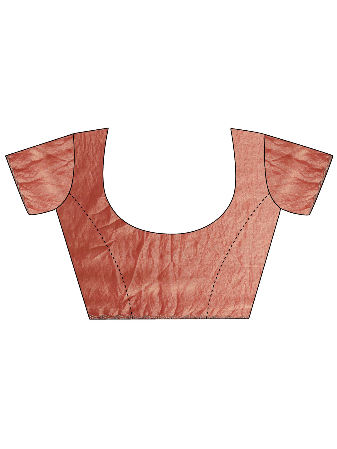 Coral Embellished Silk Blend Saree With Unstitched Blouse Piece