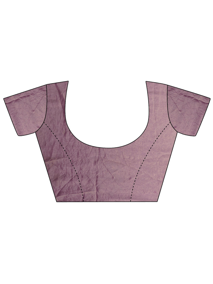 Lavender Embellished Silk Blend Saree With Unstitched Blouse Piece