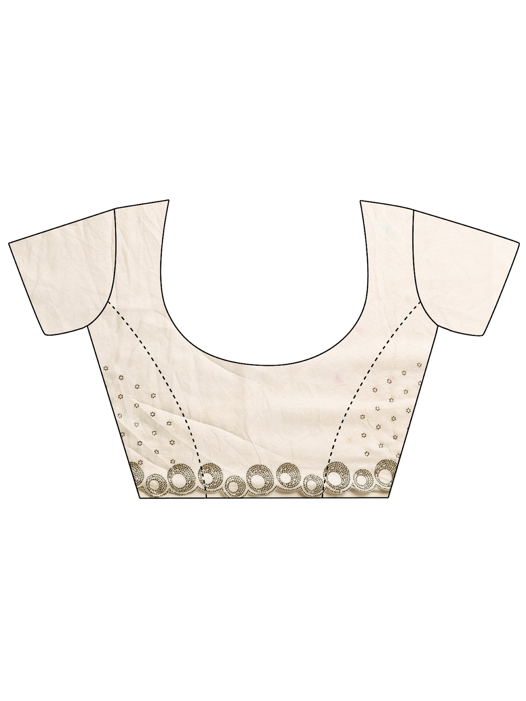 Off White Solid Silk Blend Saree With Unstitched Blouse Piece