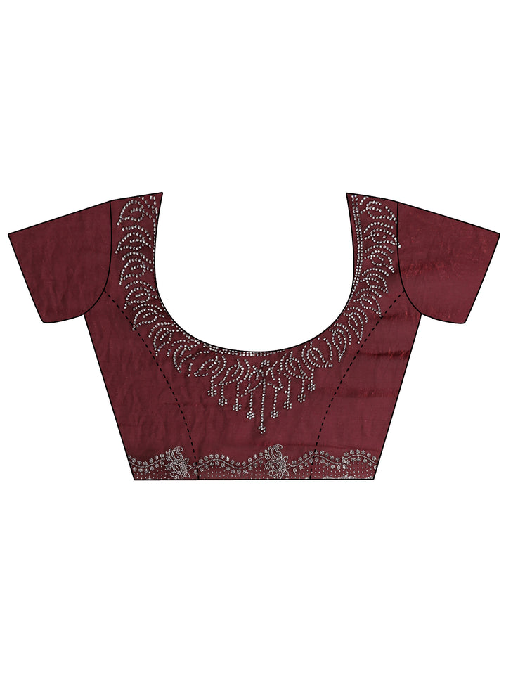 Blue Solid Silk Blend Saree With Unstitched Blouse Piece