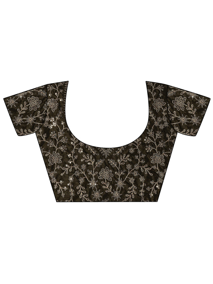 Mustard Solid Silk Blend Saree With Unstitched Blouse Piece