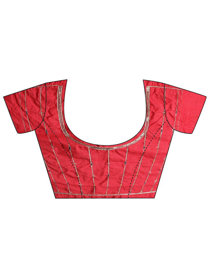 Navy Blue Solid Silk Blend Saree With Unstitched Blouse Piece