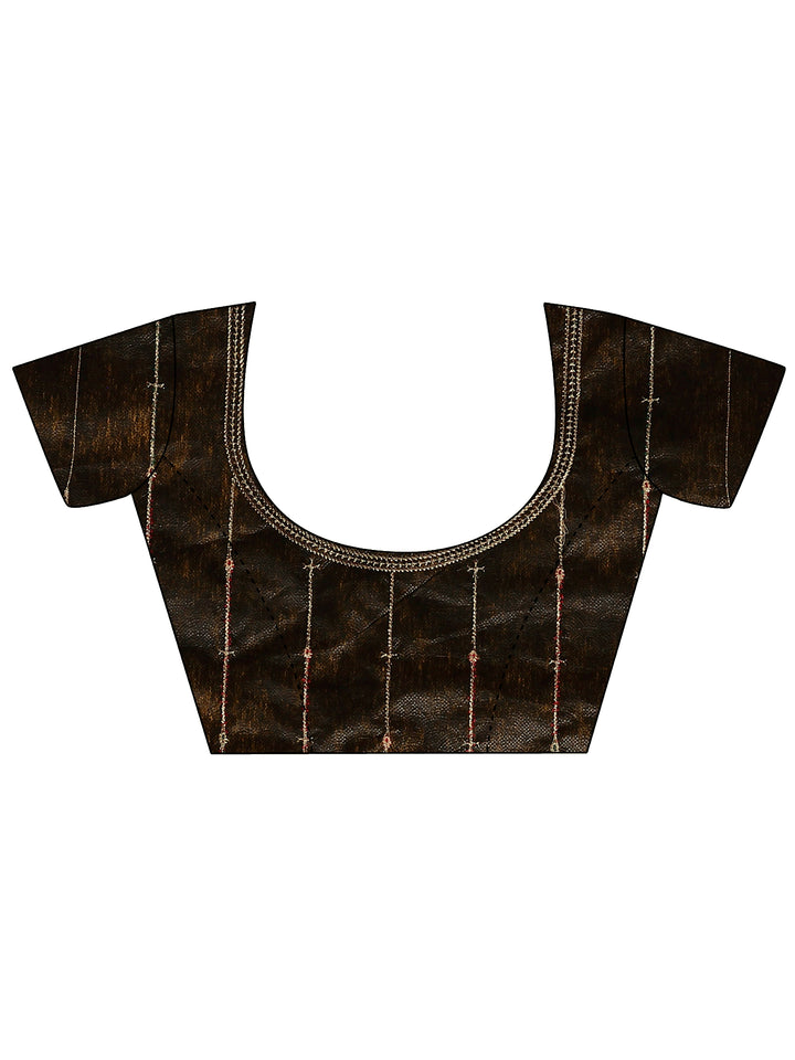 Lavender Solid Silk Blend Saree With Unstitched Blouse Piece