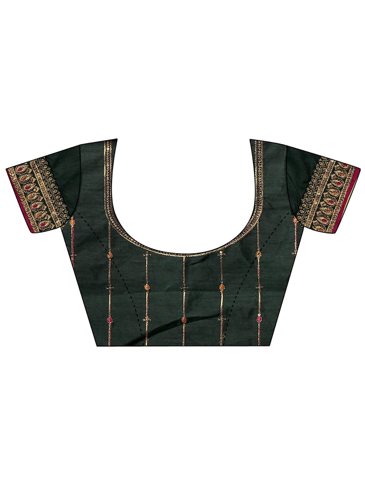 Mustard Solid Silk Blend Saree With Unstitched Blouse Piece