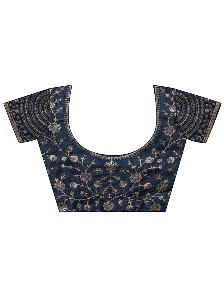 Green Solid Silk Blend Saree With Unstitched Blouse Piece