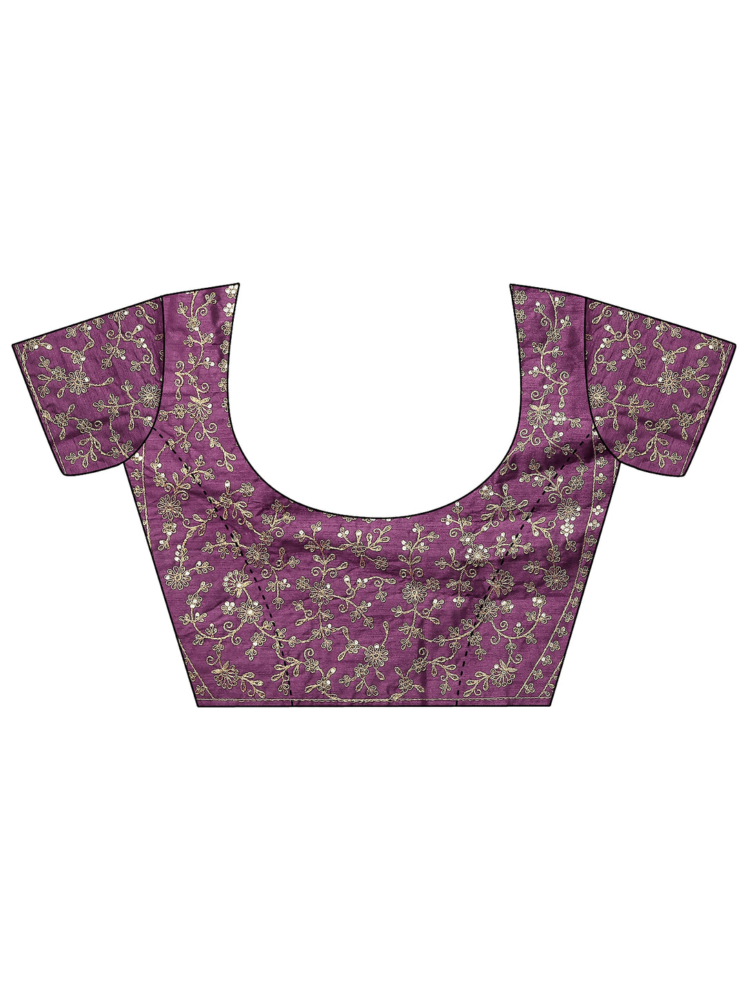 Lavender Striped Embellished Silk Blend Saree With Unstitched Blouse Piece