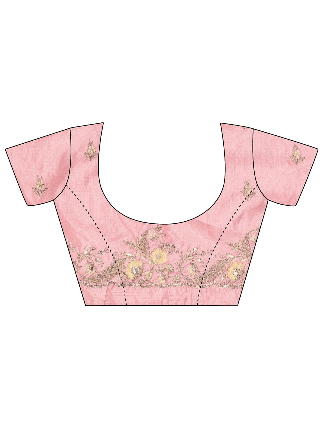 Red Embroidered Silk Blend Saree With Unstitched Blouse Piece