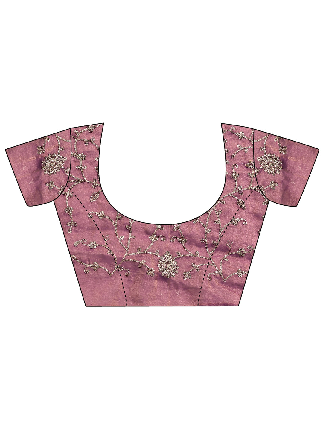 Purple Embroidered Silk Blend Saree With Unstitched Blouse Piece