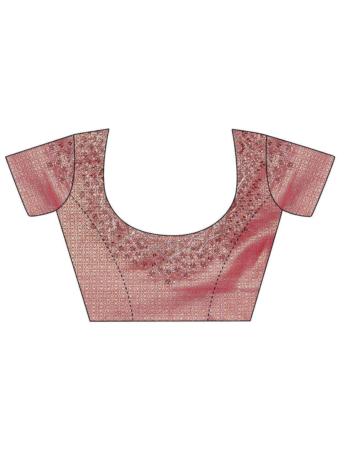 Peach Woven Design Silk Blend Saree With Unstitched Blouse Piece