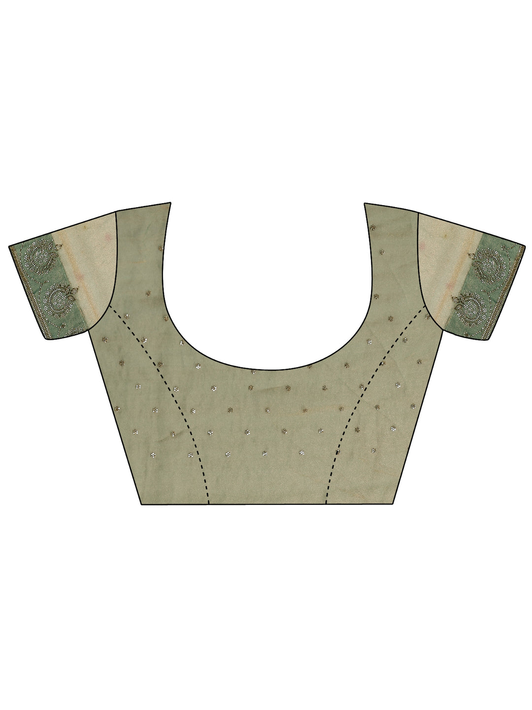 Green Embroidered Organza Saree With Unstitched Blouse Piece