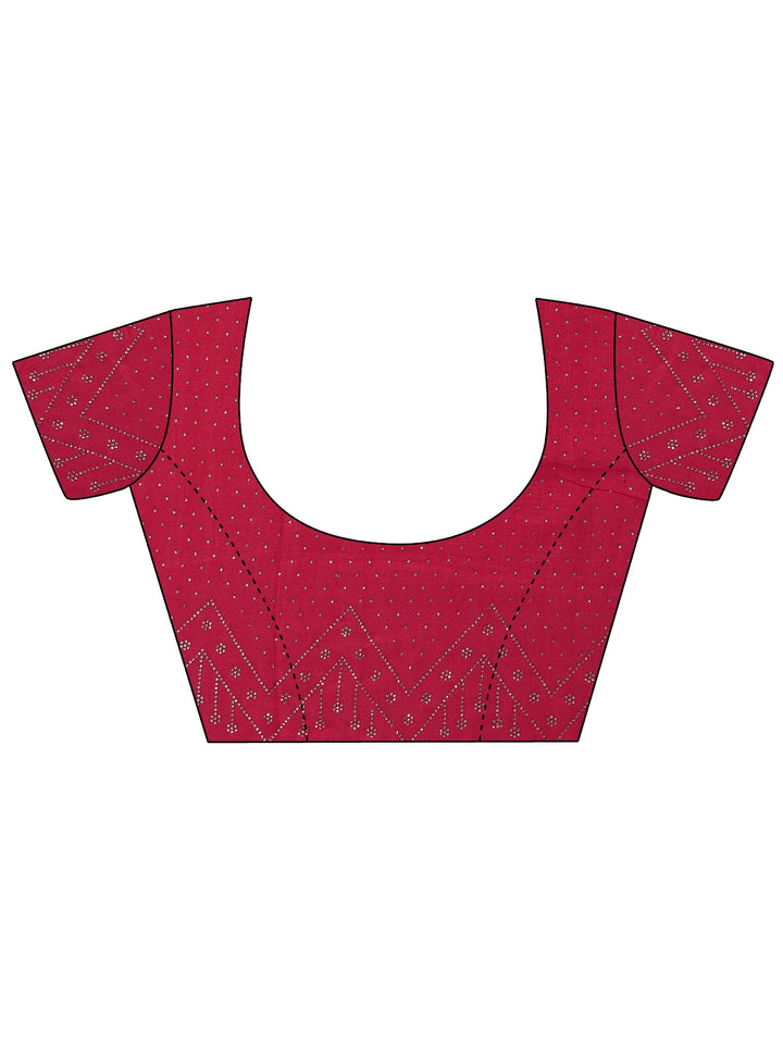 Green Embellished Silk Blend Saree With Unstitched Blouse Piece