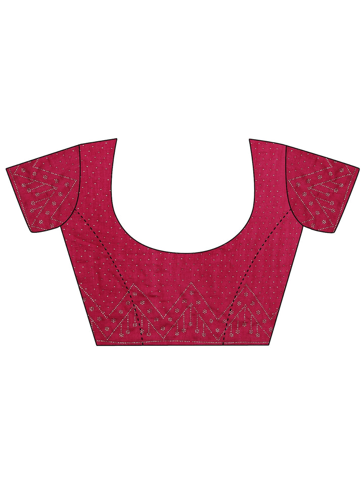 Mustard Embellished Silk Blend Saree With Unstitched Blouse Piece