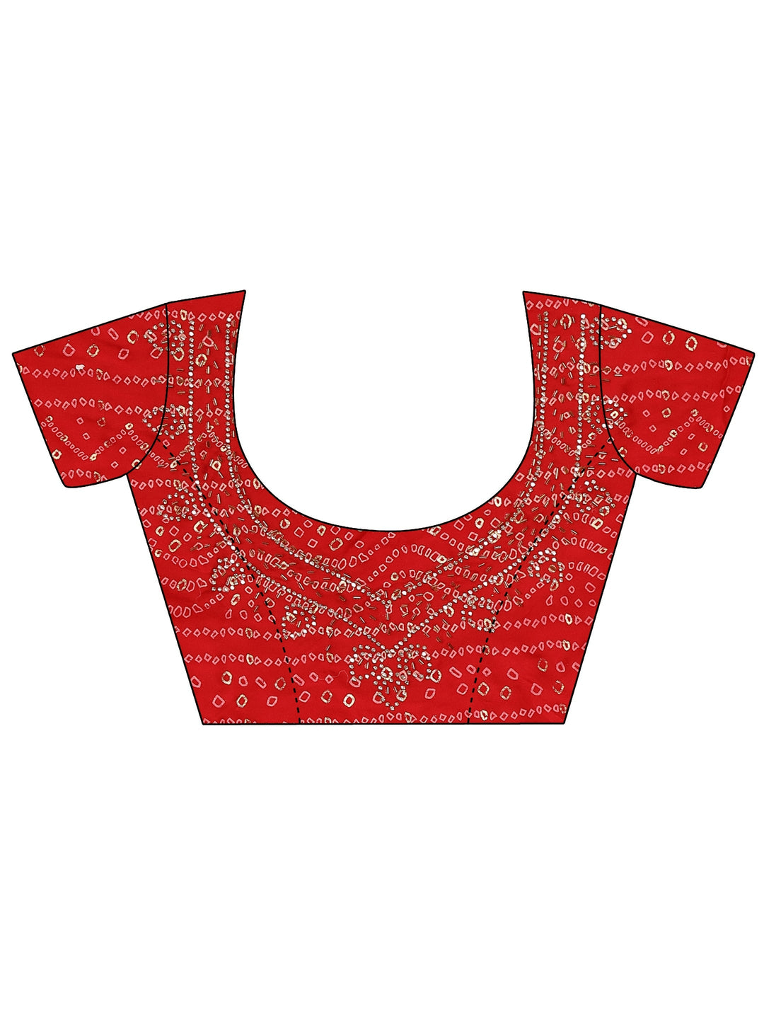 Green Bandhani Printed Silk Blend Saree With Unstitched Blouse Piece