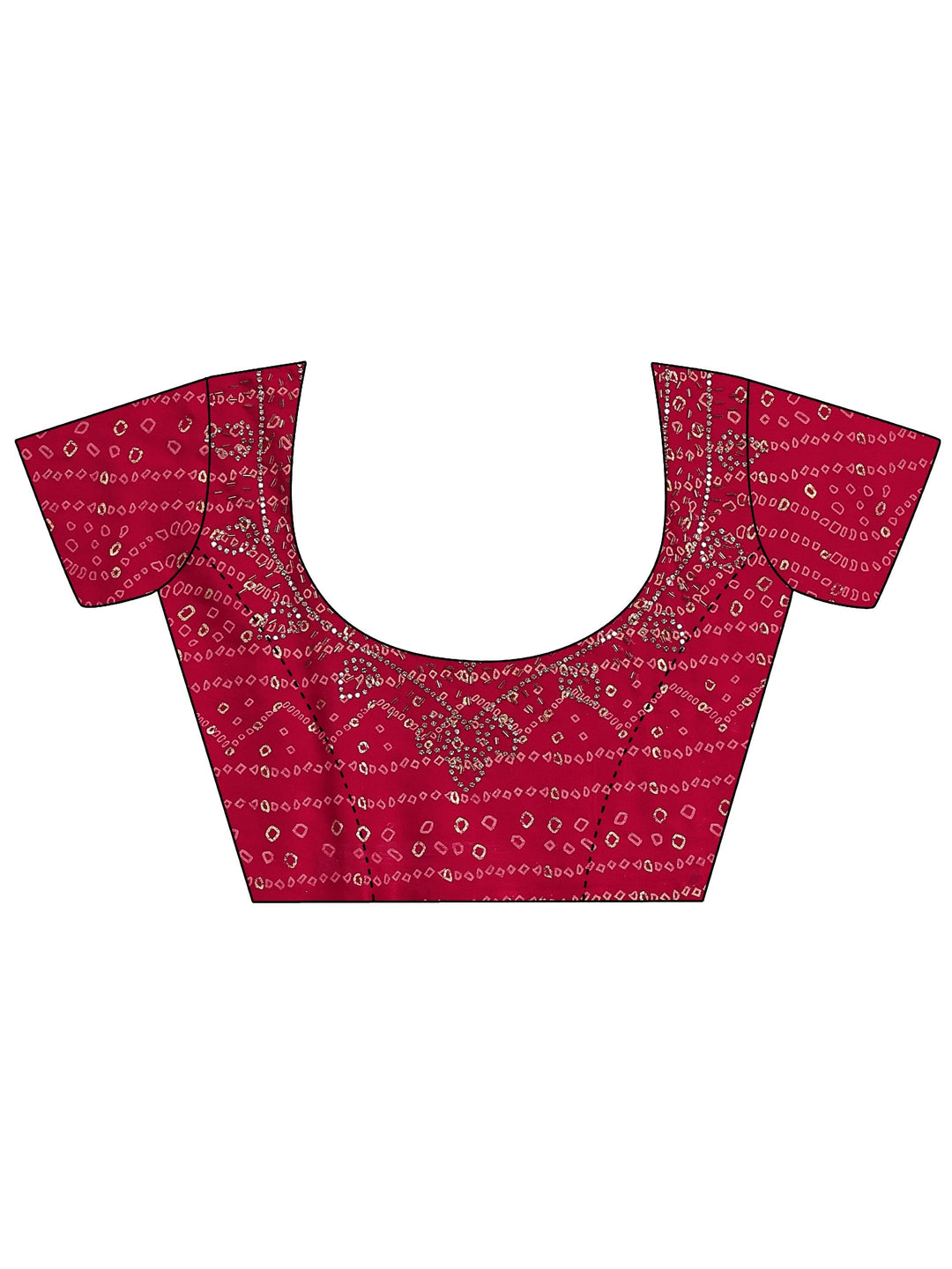 Mustard Bandhani Printed Silk Blend Saree With Unstitched Blouse Piece