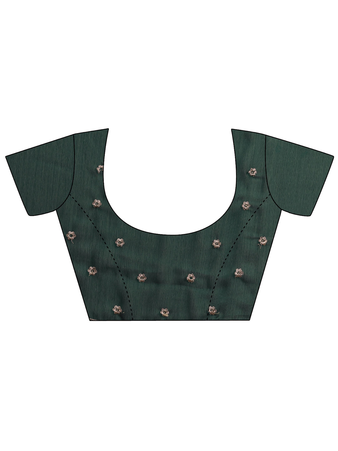 Green Embellished Silk Blend Saree With Unstitched Blouse Piece