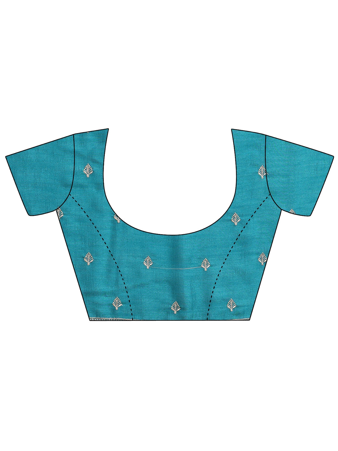 Green Embellished Silk Blend Saree With Unstitched Blouse Piece