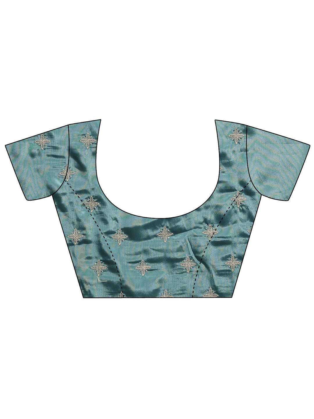 Blue Solid Silk Blend Saree With Unstitched Blouse Piece