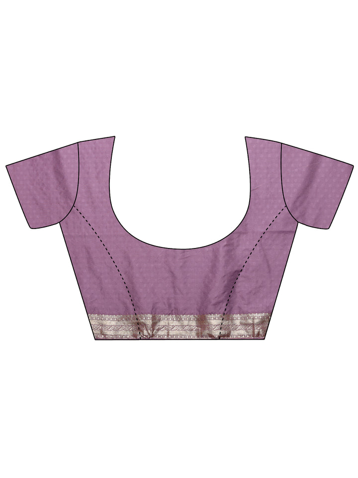 Lavender Woven Design Silk Blend Saree With Unstitched Blouse Piece