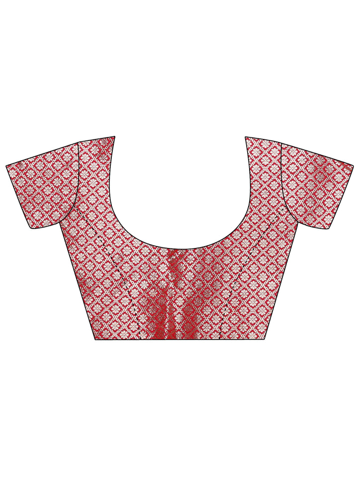 Mustard Geometric Woven Design Silk Blend Saree With Unstitched Blouse Piece