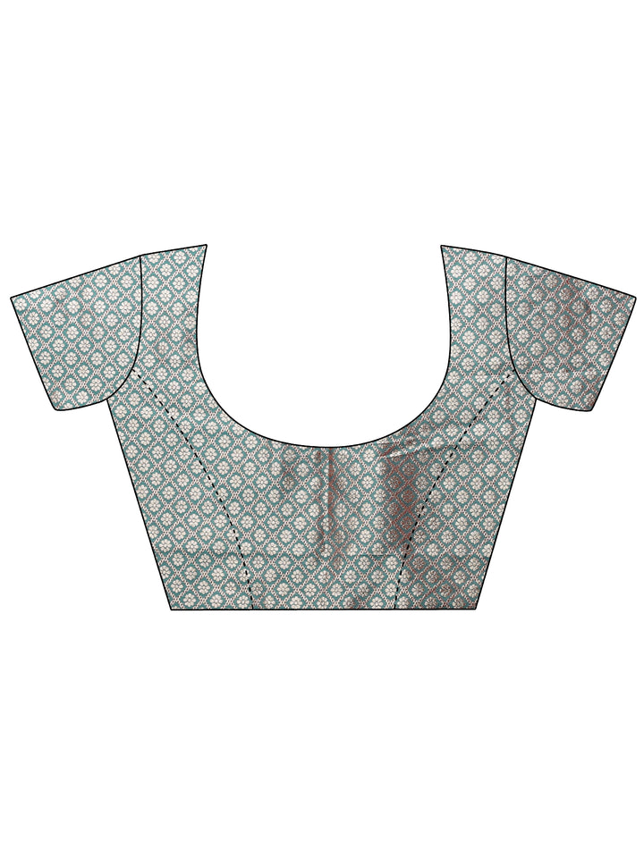 Pink Geometric Woven Design Silk Blend Saree With Unstitched Blouse Piece