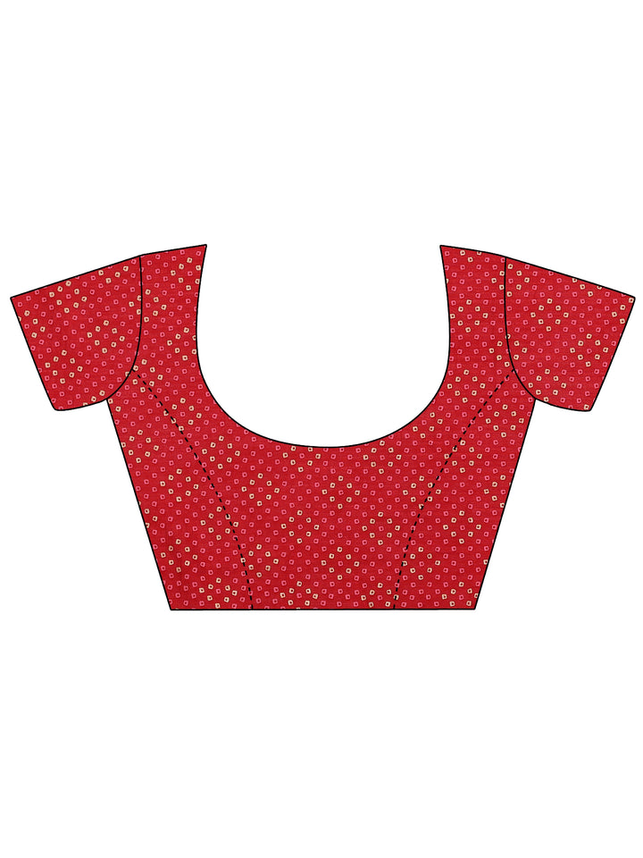 Gold Embellished Silk Blend Saree With Unstitched Blouse Piece