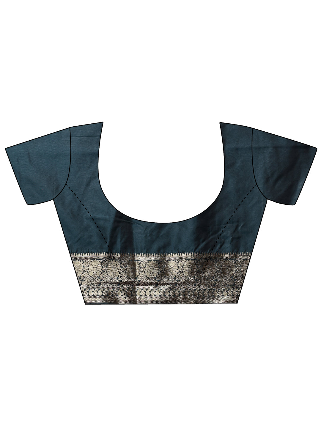 Navy Blue Woven Design Silk Blend Saree With Unstitched Blouse Piece