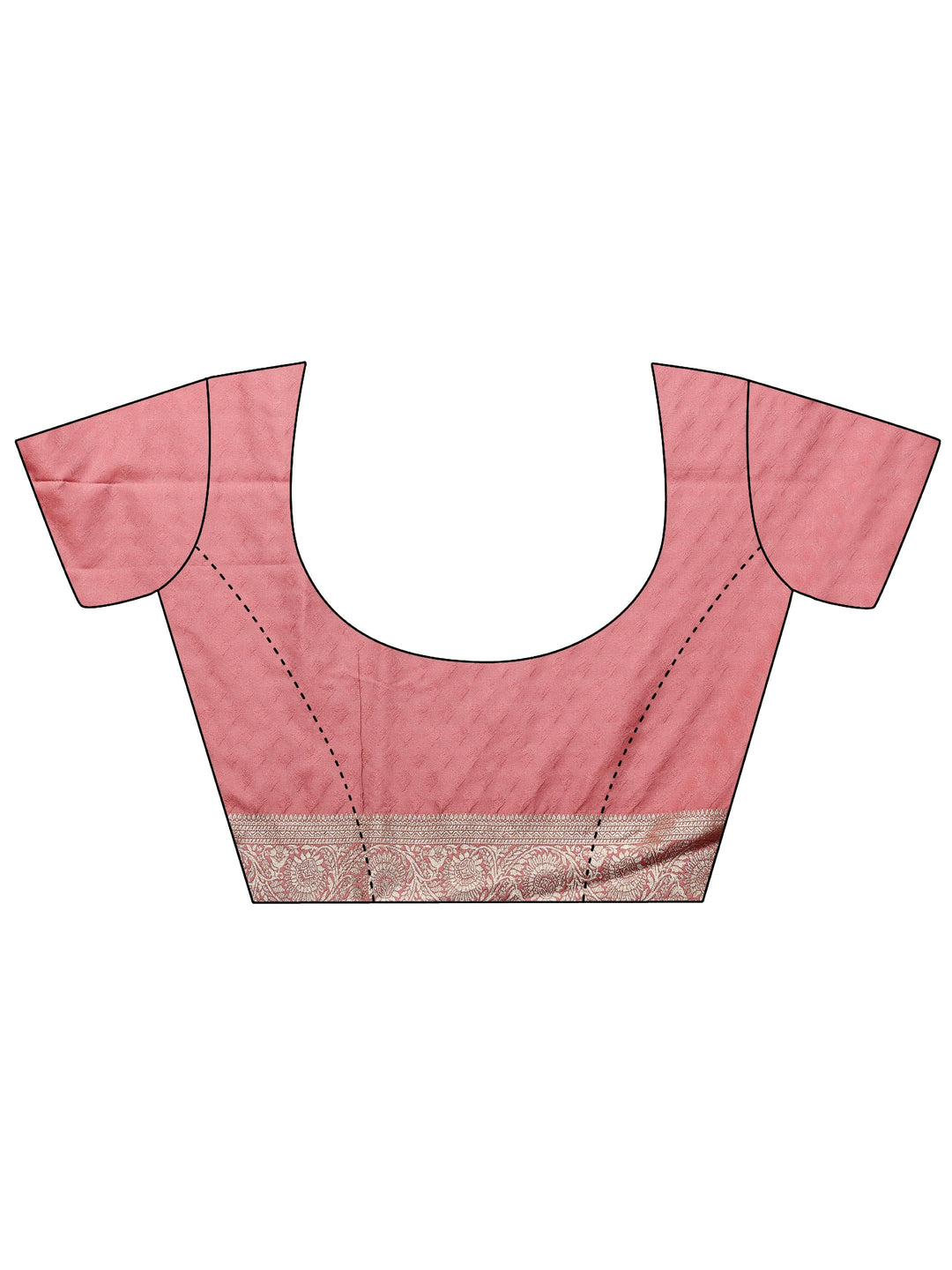 Peach Woven Design Silk Blend Saree With Unstitched Blouse Piece