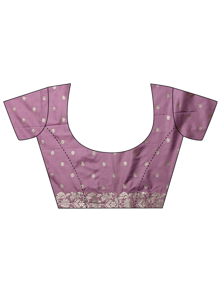 Lavender Woven Design Silk Blend Saree With Unstitched Blouse Piece