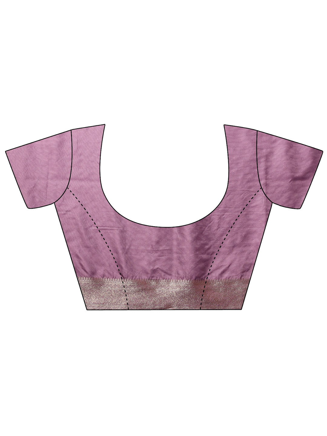 Lavender Solid Silk Blend Saree With Unstitched Blouse Piece