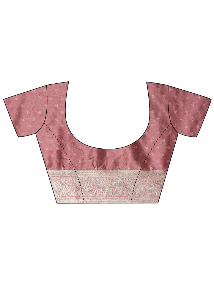 Purple Chevron Woven Design Silk Blend Saree With Unstitched Blouse Piece