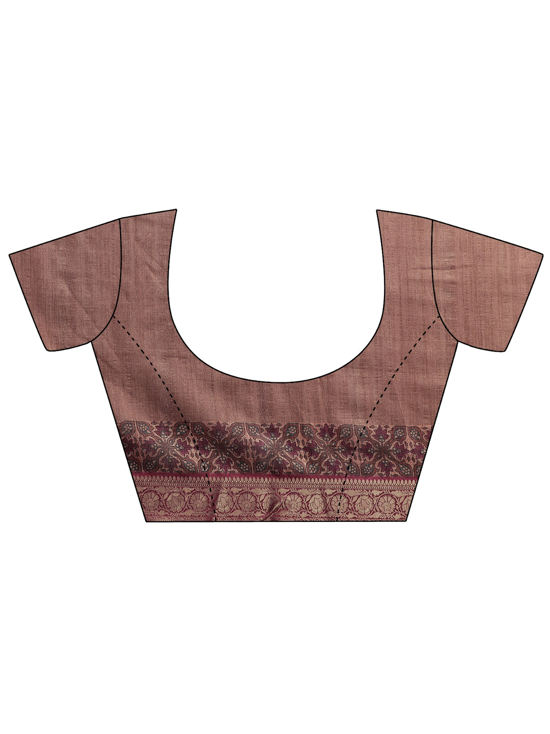 Pink Printed Silk Blend Saree With Unstitched Blouse Piece