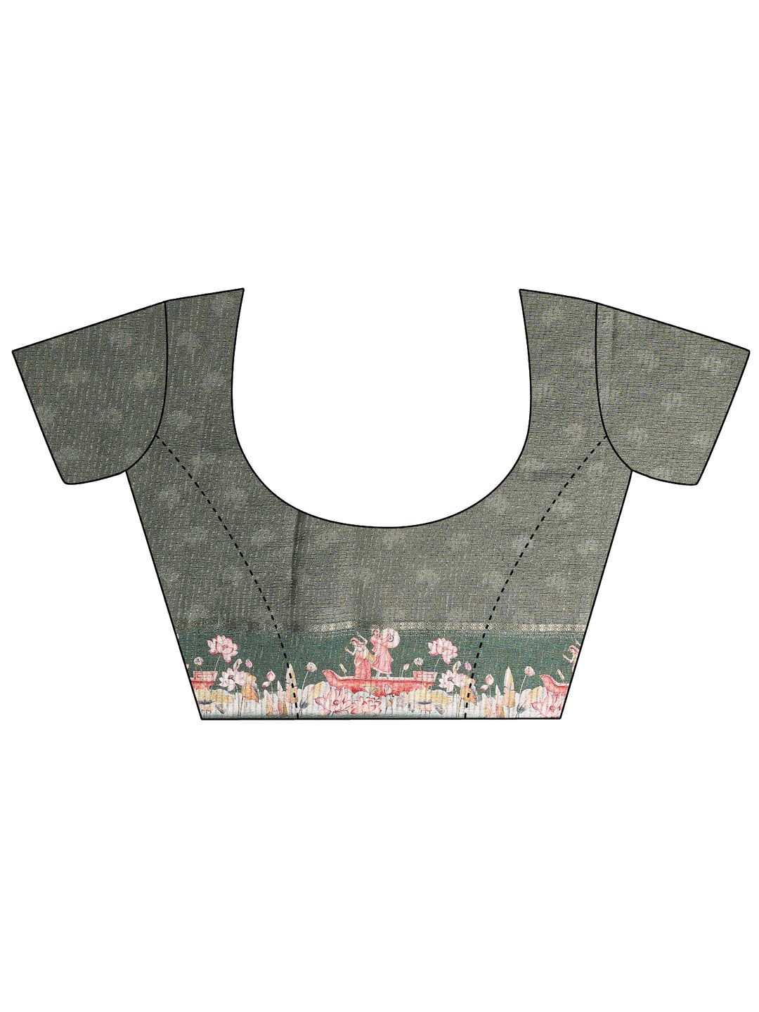 Green Solid Silk Blend Saree With Unstitched Blouse Piece