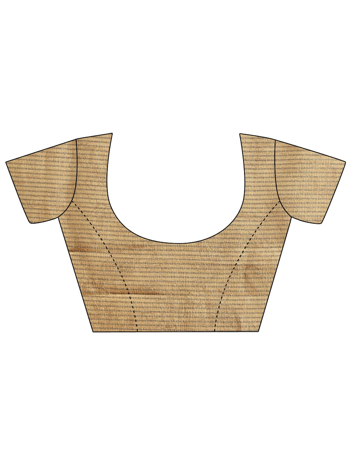 Yellow Printed Silk Blend Saree With Unstitched Blouse Piece