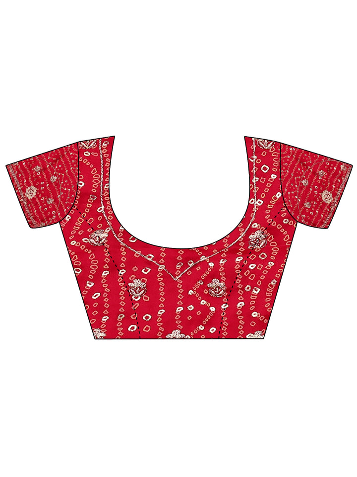 Pink Embellished Silk Blend Saree With Unstitched Blouse Piece