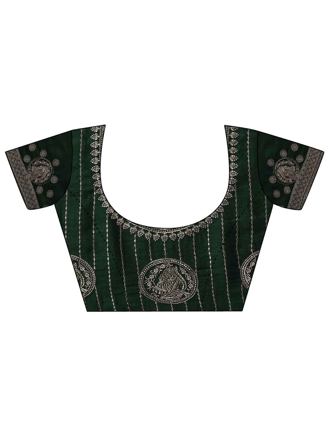 Green Embroidered Georgette Saree With Unstitched Blouse Piece