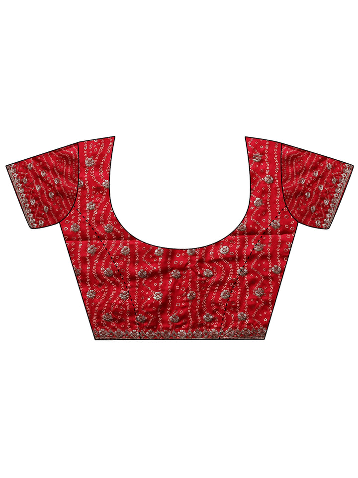 Green Embellished Silk Blend Saree With Unstitched Blouse Piece