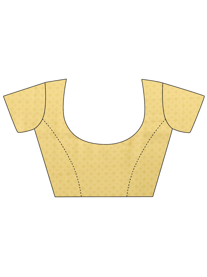 Yellow Printed Georgette Saree With Unstitched Blouse Piece