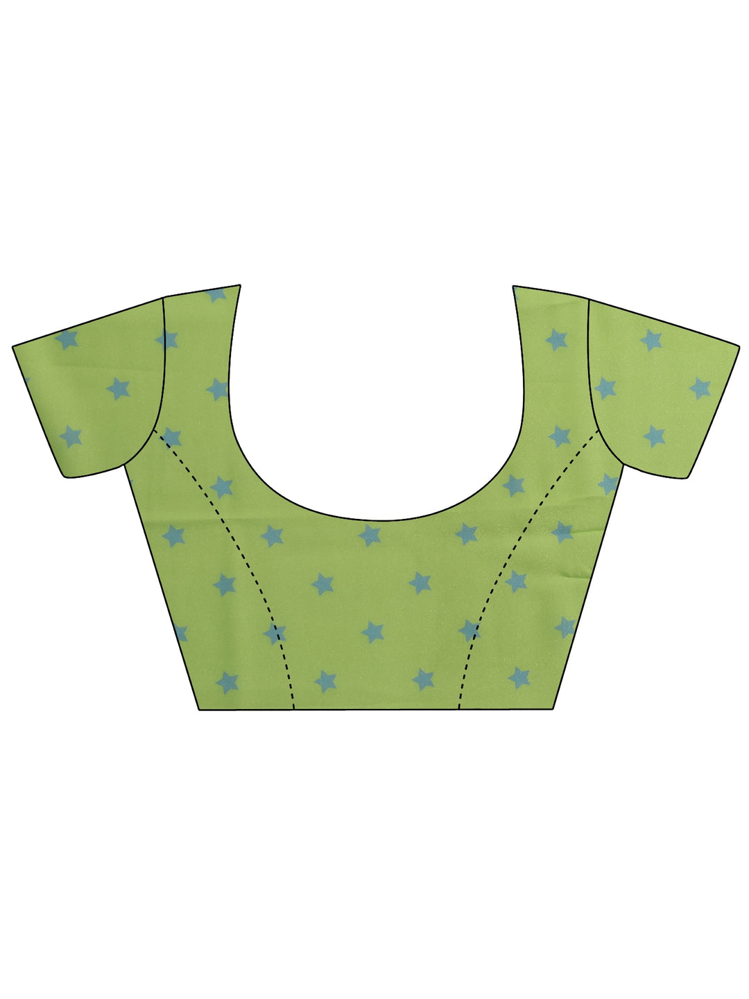 Blue Printed Georgette Saree With Unstitched Blouse Piece