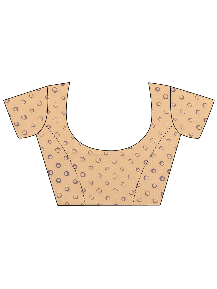 Lavender Printed Georgette Saree With Unstitched Blouse Piece