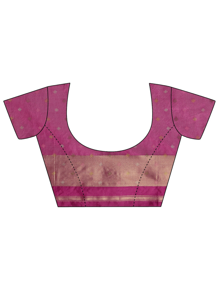 Pink Woven Design Banarsi Silk Blend Saree With Unstitched Blouse Piece