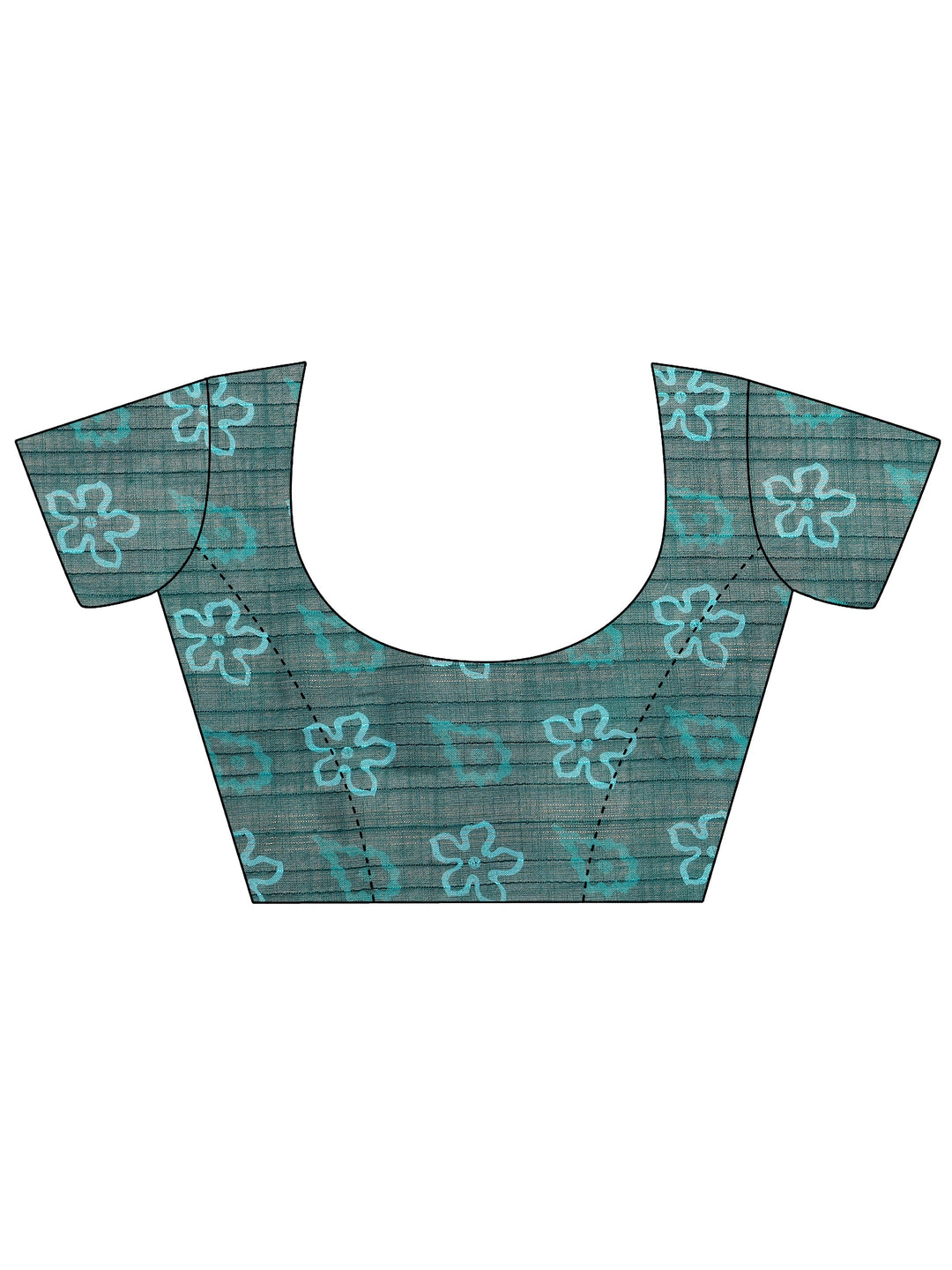 Multi Abstract Printed Cotton Blend Saree With Unstitched Blouse Piece