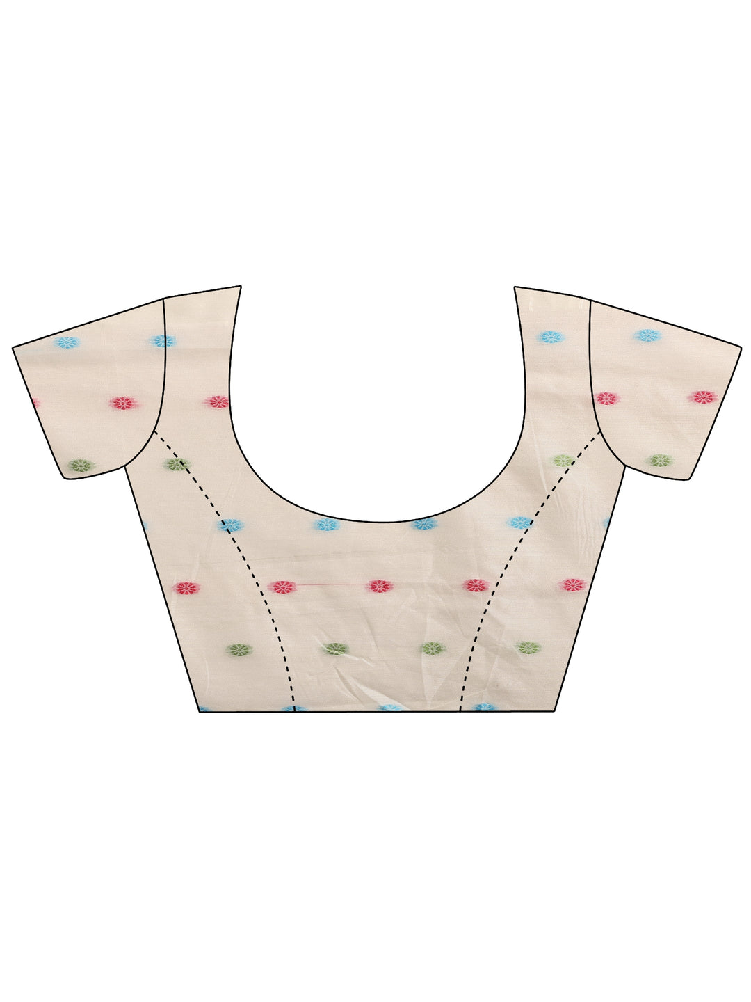 Off White Woven Design Cotton Blend Saree With Unstitched Blouse Piece