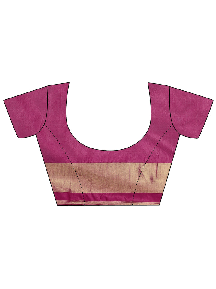 Pink Woven Design Banarsi Silk Blend Saree With Unstitched Blouse Piece