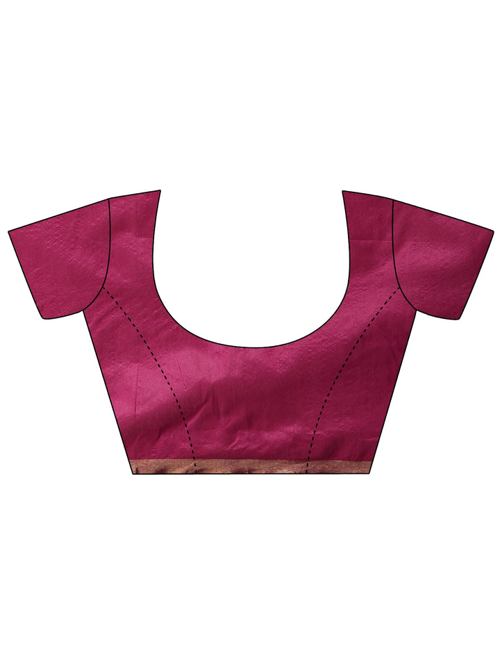 Pink Woven Design Silk Blend Saree With Unstitched Blouse Piece