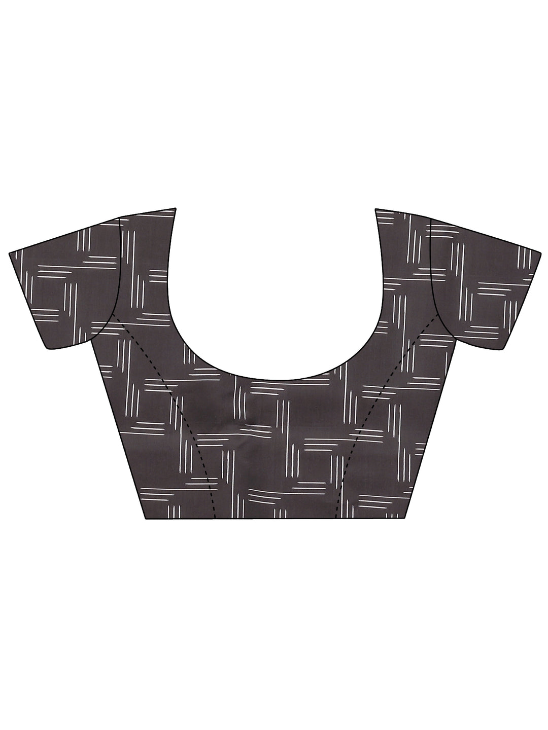 Black Animal Printed Satin Saree With Unstitched Blouse Piece