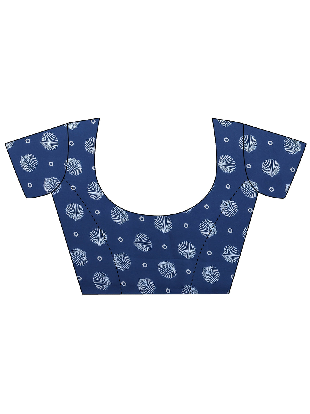 Blue Abstract Printed Satin Saree With Unstitched Blouse Piece