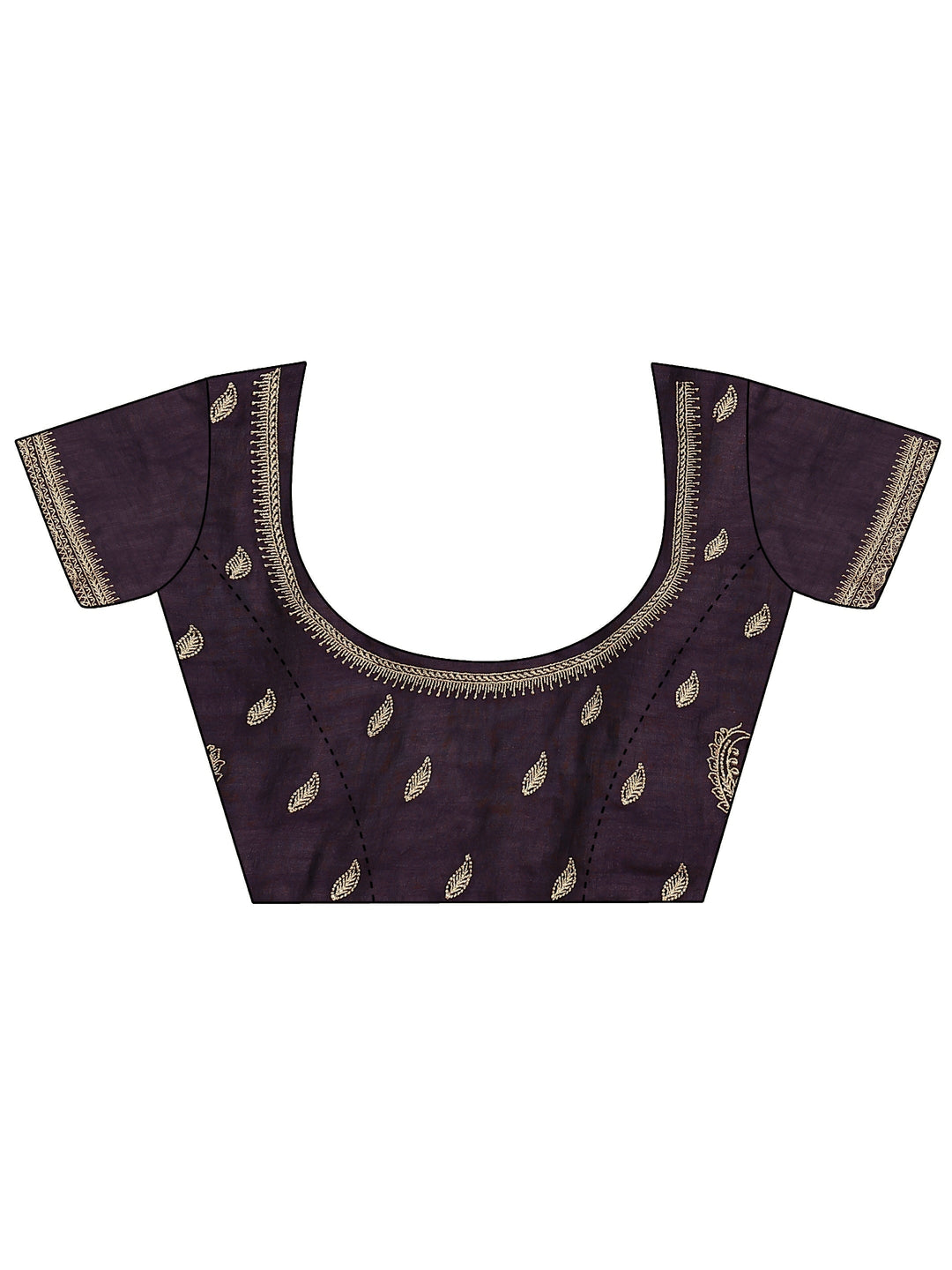 Burgundy Solid Georgette Saree With Unstitched Blouse Piece